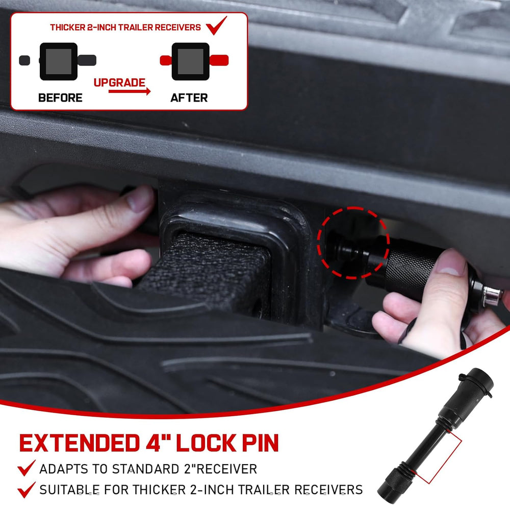 Double Layer Tow Hitch Step for 2" Hitch Receiver, Carbon Steel with Dua...