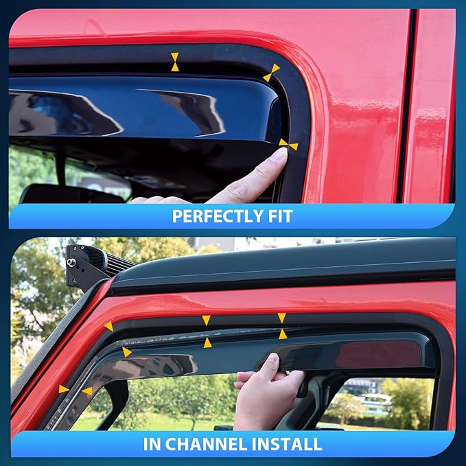 Nilight Durable in Channel Rain Guards (4PCS)