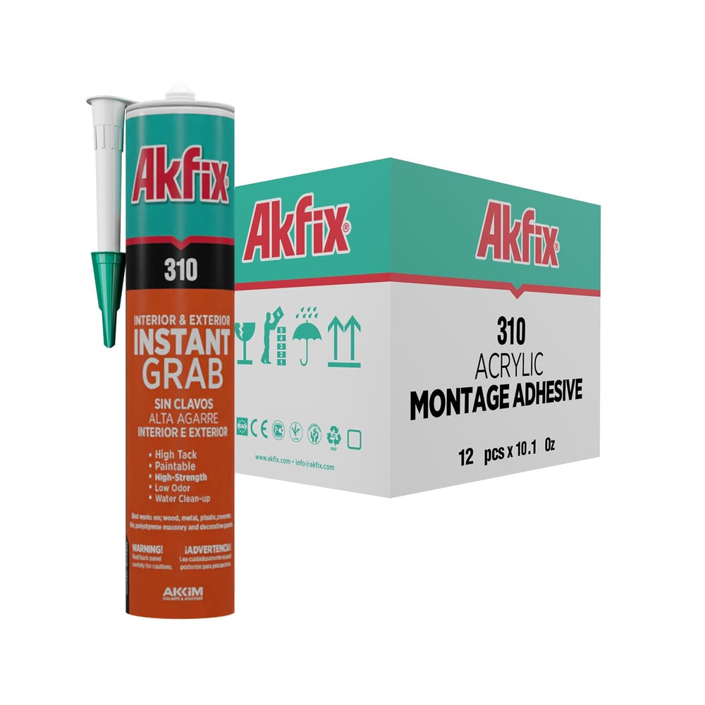 Akfix 310 Instant Grab Heavy Duty Construction Adhesive White (12x10.1 fl.oz....
