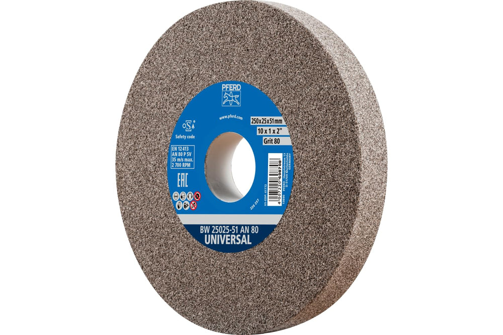 PFERD Vitrified Bench Grinding Wheel – Universal, 10" Diameter, 1" ...