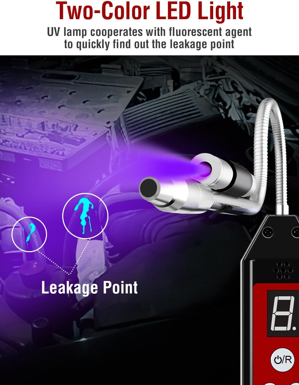 WJL-6000PRO Refrigerant Leak Detector with UV & LED Light for HVAC