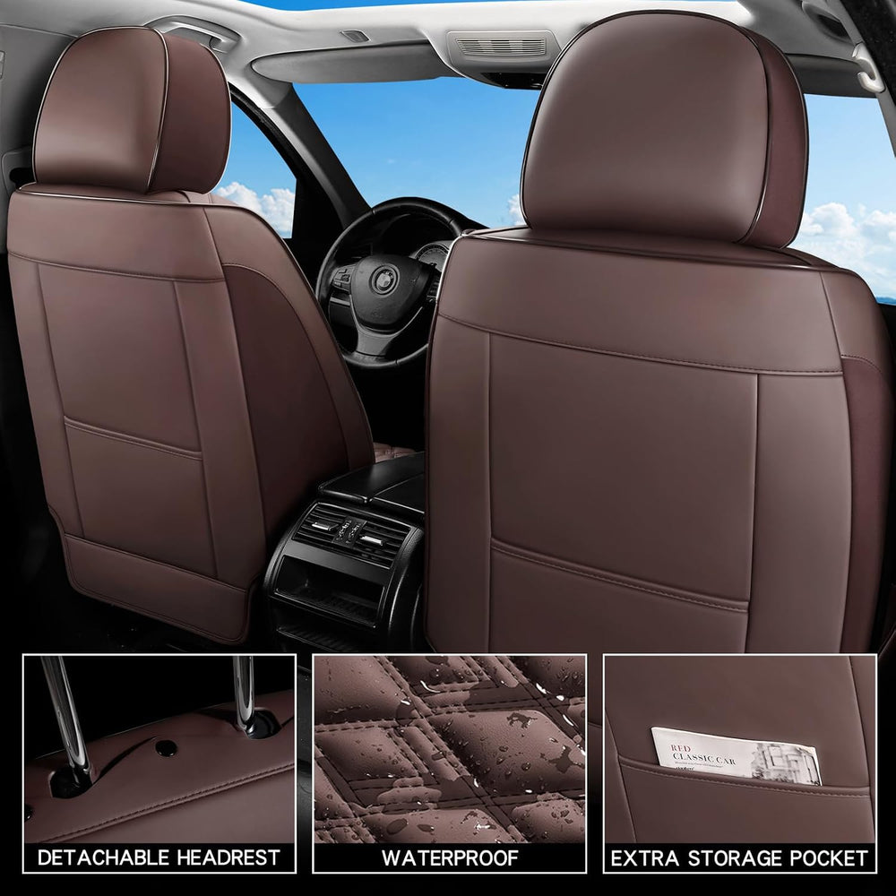 Car Seat Covers Full Set,Faux Leather Seat Covers for Cars, Car Seat Protecto...