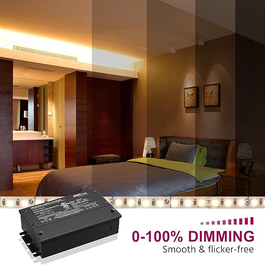 EMITEVER Dimmable Led Driver, 2 Packs 30W AC 110V-277V to DC 24V Transformer