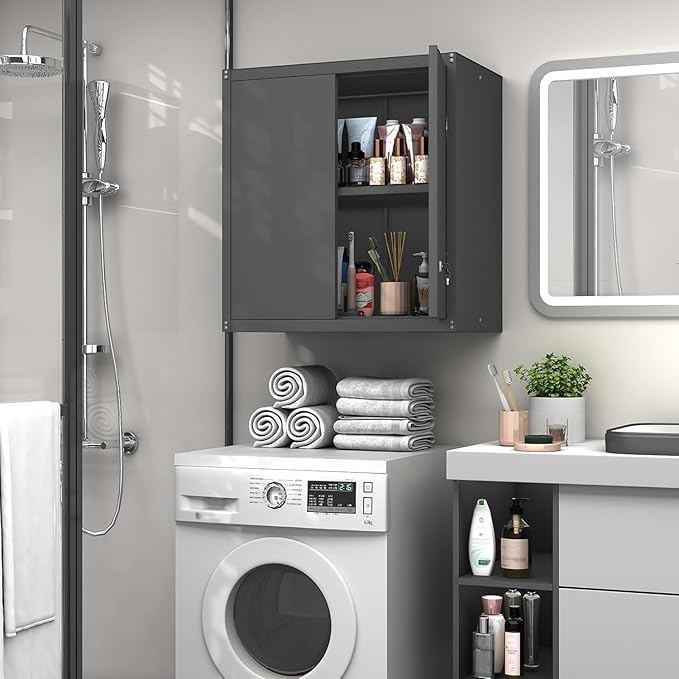 GREATMEET Locking Metal Wall Cabinets
