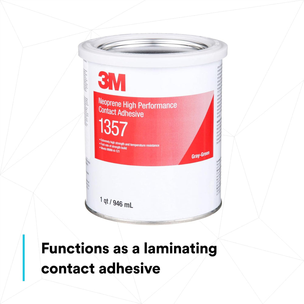 3M Neoprene High Performance Contact Adhesive 1357, Gray-Green, 1 Gallon