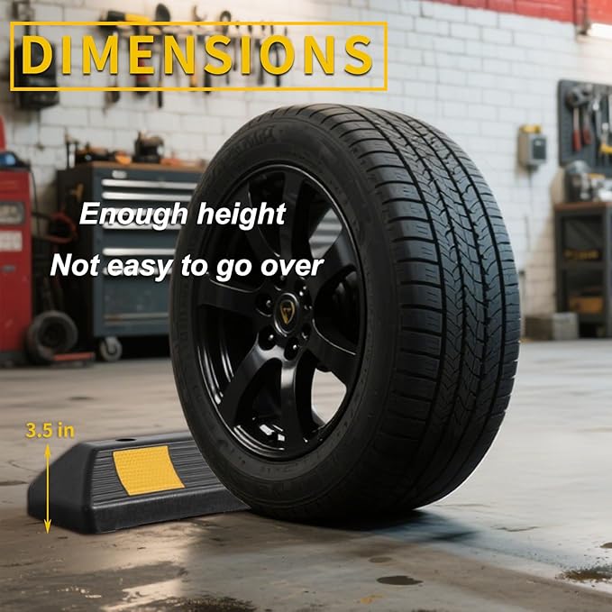 Parking Stopper for Garage Floor, Heavy Duty Rubber Car Wheel Curb Stoppers (...