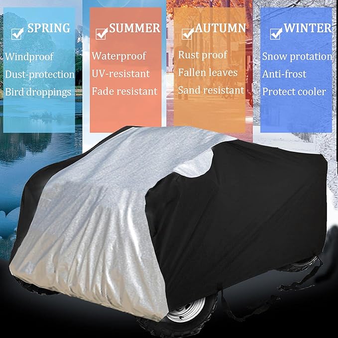 ATV Cover All Weather Outdoor Protection, Heavy Duty 420D Waterproof Oxford