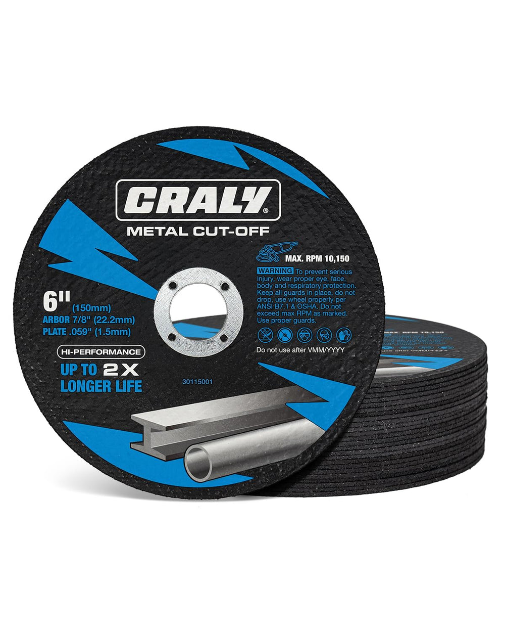 CRALY 6 Inch Cut-Off Wheels for Cutting Metal & Stainless Steel, Professi...