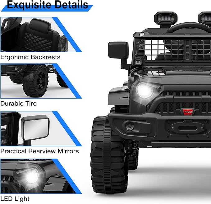 12V Kids Electric Ride On Truck Car w/Parent Remote Control, Spring Suspension