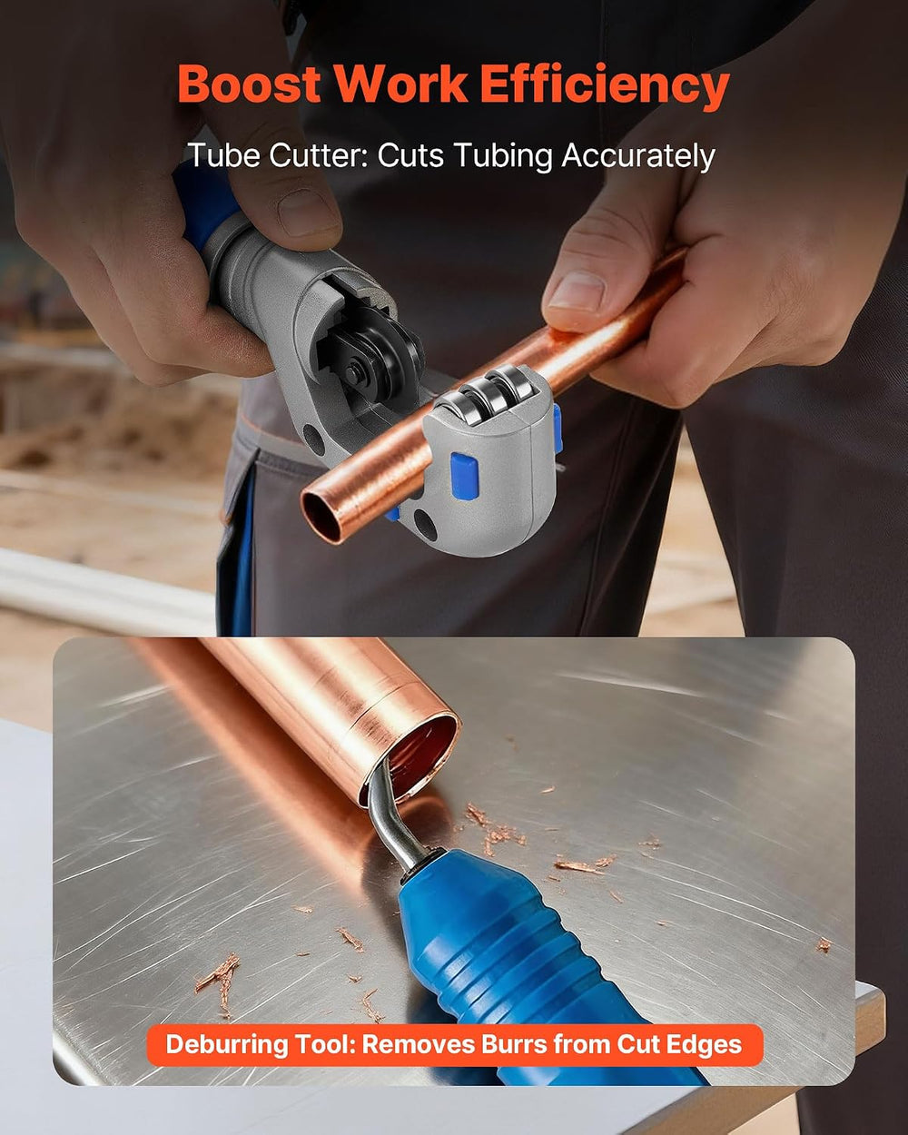 VEVOR Flaring Tool HVAC, 45° Eccentric Single Flaring Tool for 1/4"-3/4&...