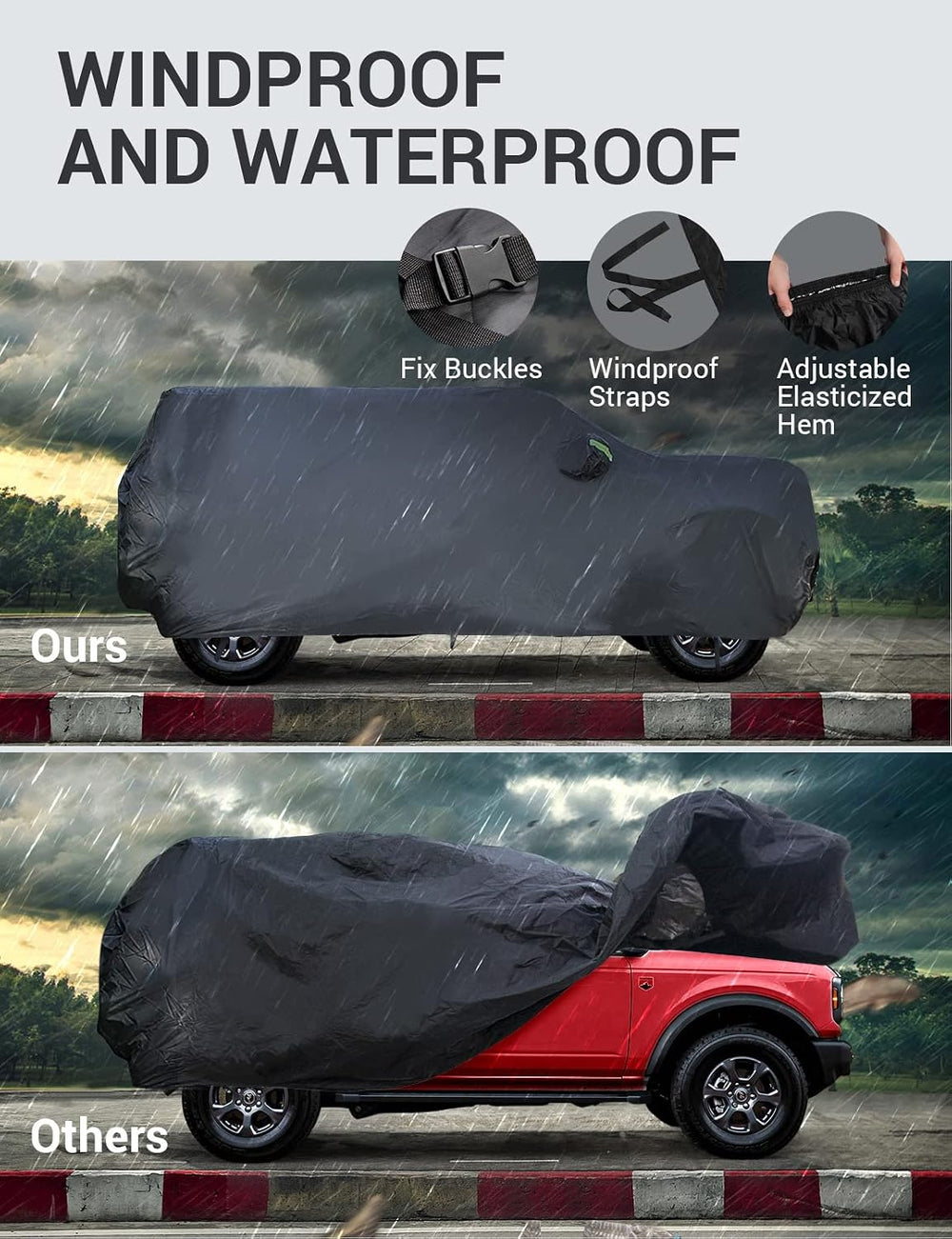 Proadsy Custom Fit Car Cover for 2021-2026 Ford Bronco Waterproof Outdoor