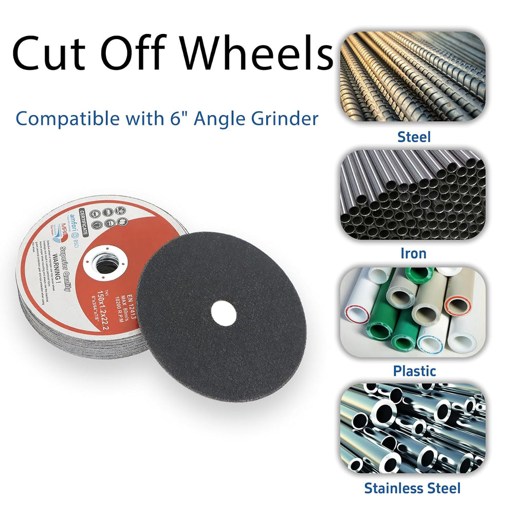 WFLNHB 50 Pack 6 Inch Cut Off Wheels for Metal and Stainless Steel Cutting Di...