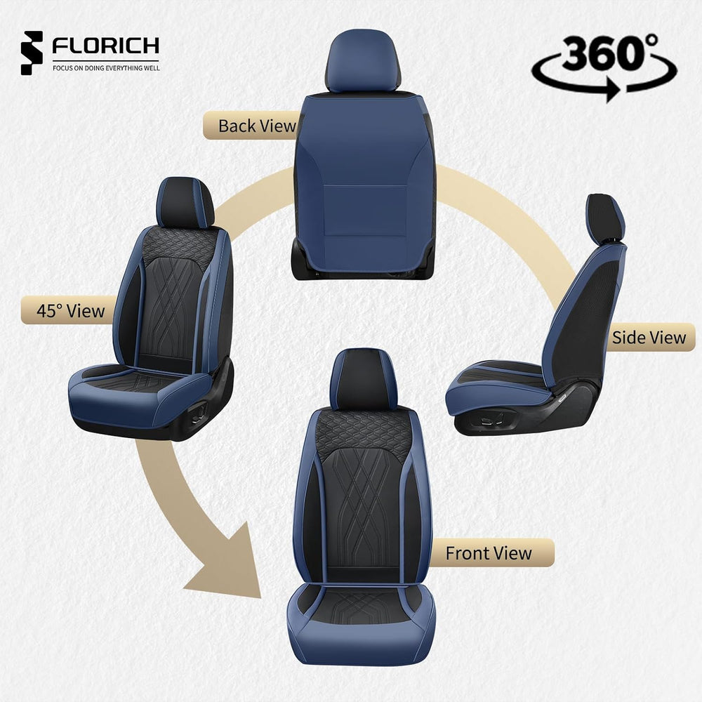 FLORICH Leather Front Car Seat Covers Waterproof Durable Front Seat Protector...