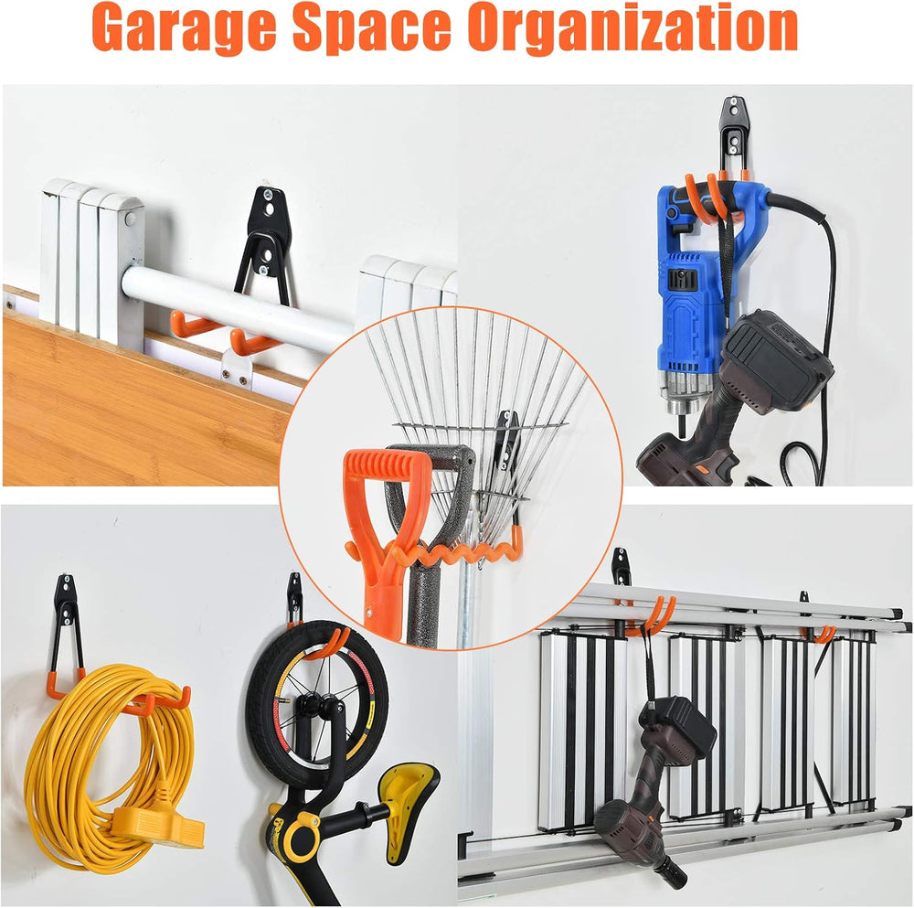 AOBEN 24PCS Garage Hooks, Heavy Duty Double Garage Hanger Organizer Wall Moun...