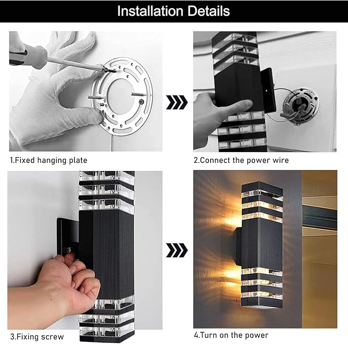 18inch LED Square Up & Down Wall Lights, 24W Outdoor Wall Light 4000K Day...