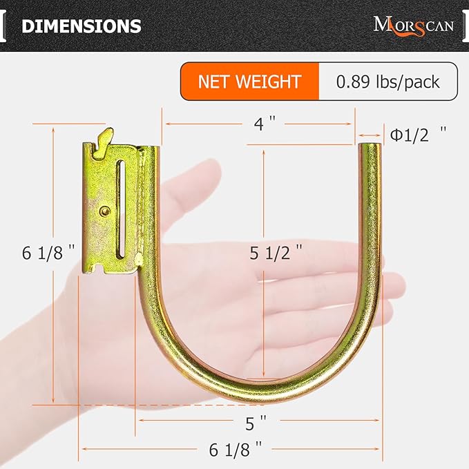 10 Pack 4" E Track J Hooks Heavy Duty Galvanized Steel E-Track Tie Down