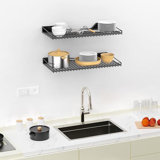 TORACK 2 Pack Wall Mounted Storage Shelves, 23.5" x 12" Wall Shelf