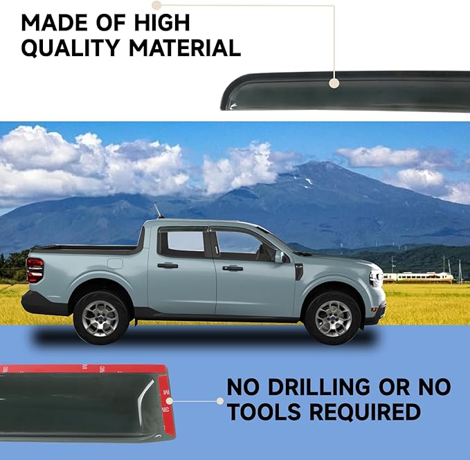 4PCS Window Rain Guards Fit for 2022 2023 2024 2025 Ford Maverick XL XLT Lariat