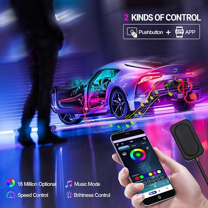New Version Acrylic Car Dreamcolor Ambient Lighting Kit 14 in 1 LED Interior