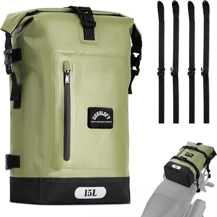 Motorcycle Saddle Bag, 15L Waterproof Motorcycle Tail Bag, 2 Size and 3 Color
