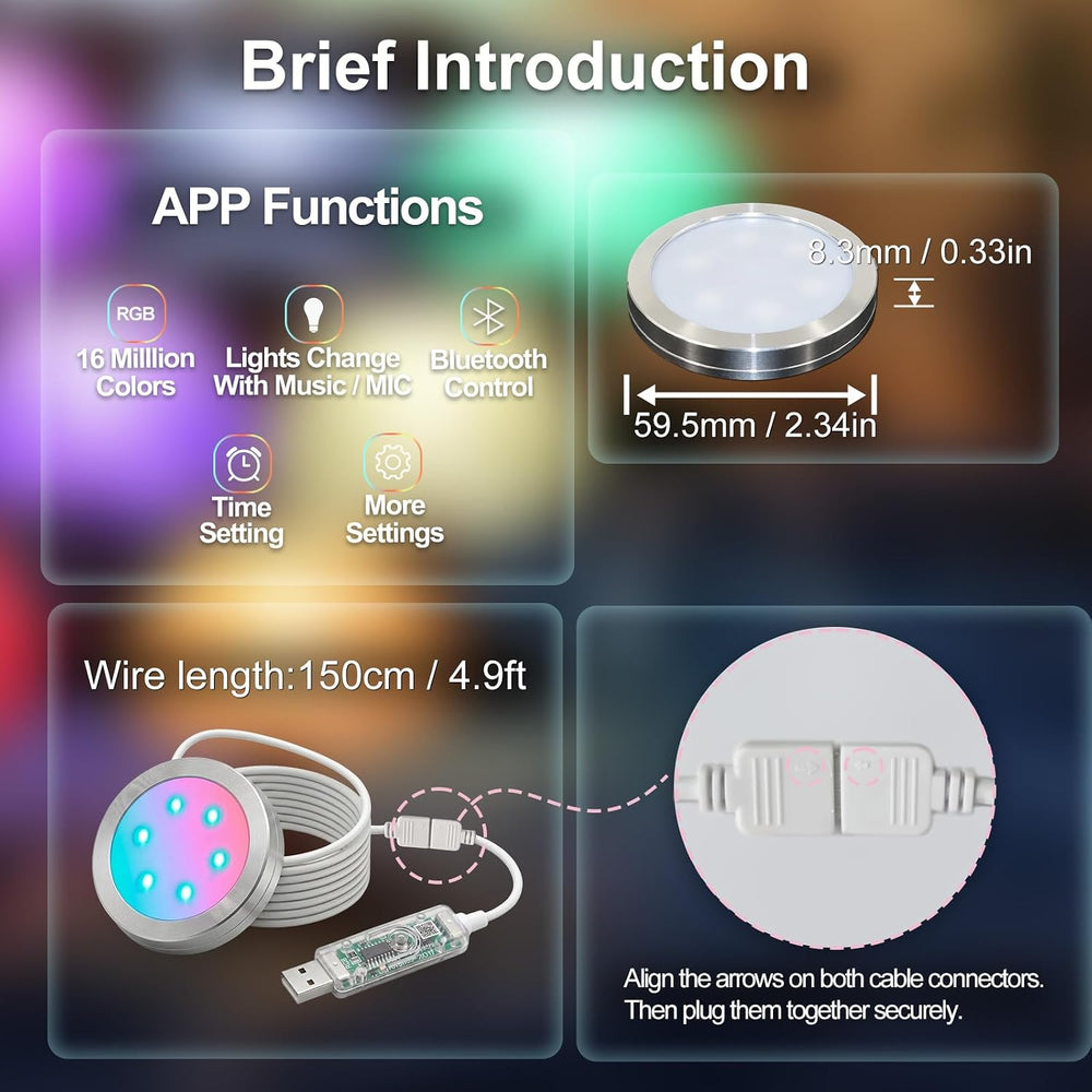 Smart LED Lamp Kit 001 for Bambu Lab 3D Printing, APP Control RGB DIY LED Lig...