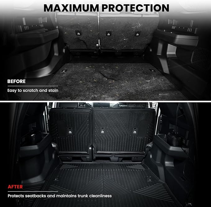 LASFIT Trunk Mat&Backrest Mat for Toyota 4Runner 2025, All Weather TPE Cu...