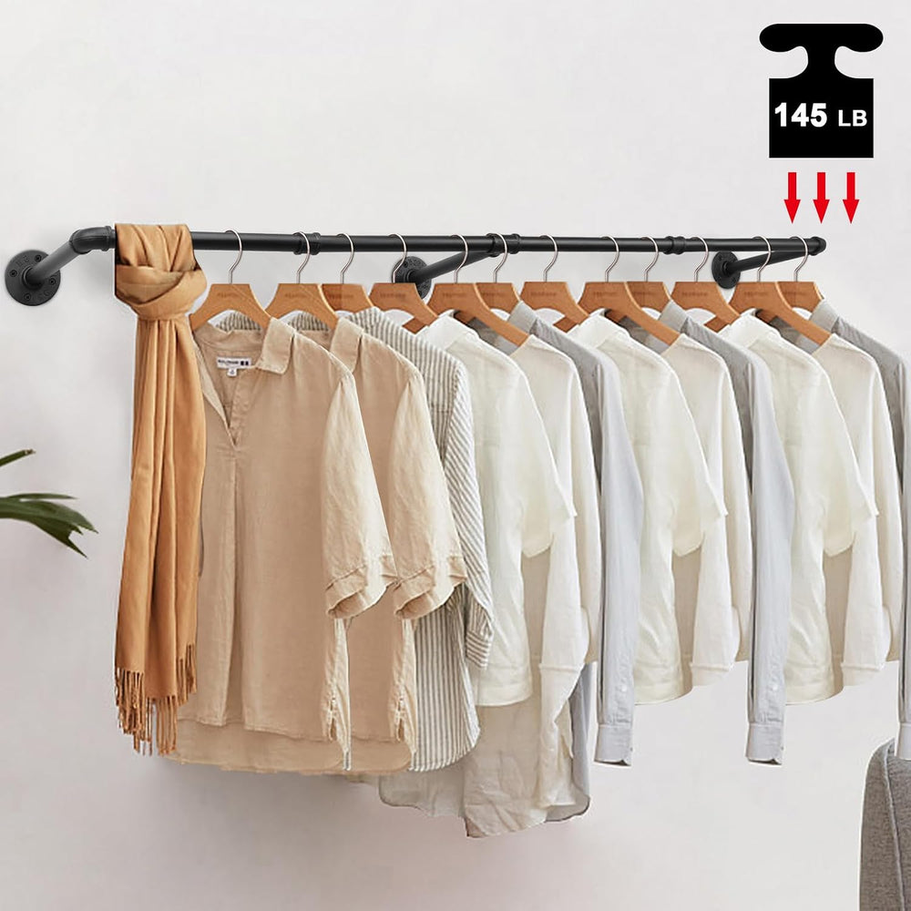 Livabber Industrial Pipe Clothes Rack, Heavy Duty Detachable Iron Garment Rac...