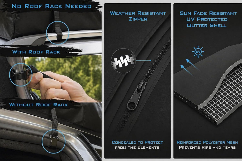 Journeyer 18 Waterproof Rooftop Cargo Carrier Bag, 18 Cubic Feet Vehicle Roof...