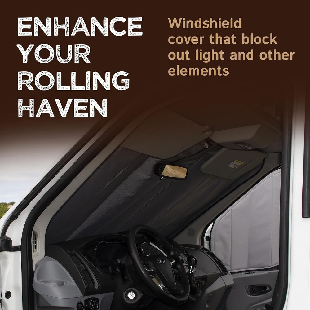 Living in a Bubble Insulated Blackout Windshield Cover for Ford Transit Van Y...
