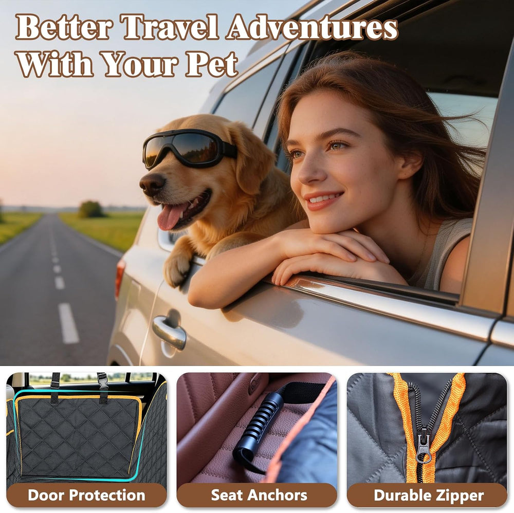 Dog Seat Cover for Back Seat, Waterproof Dog Hammock for Car &SUV