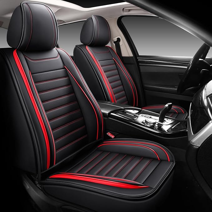 Leather Car Seat Covers Full Set, Universal Faux Leather Car Seat Covers 5 Seats