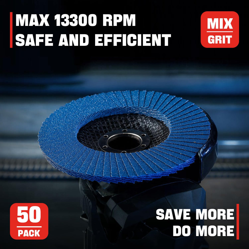 50 Pack 4 1/2 Inch Flap Disc Angle Grinder Sanding Disc Type 27 Flap Discs Pr...