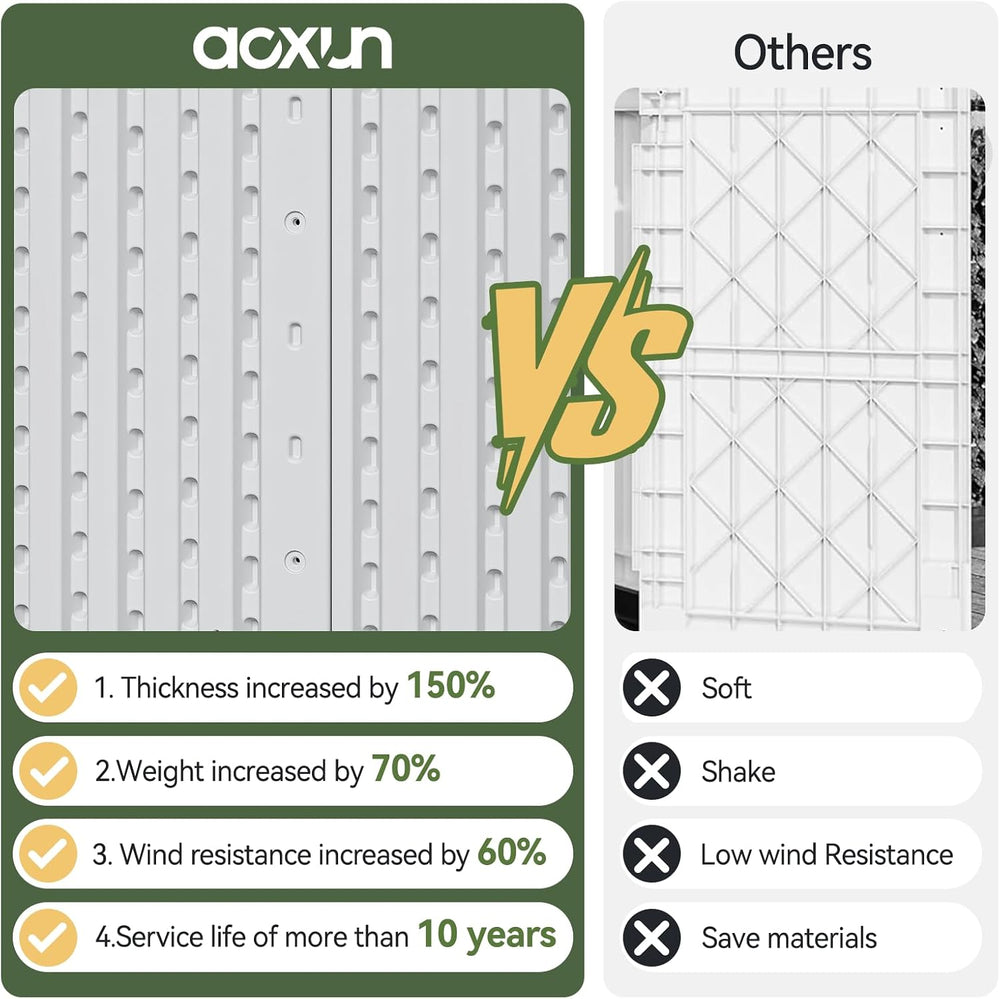 AOXUN Horizontal Storage Sheds 41 Cu.ft, Outdoor Storage Box 160 Gallon, Wate...