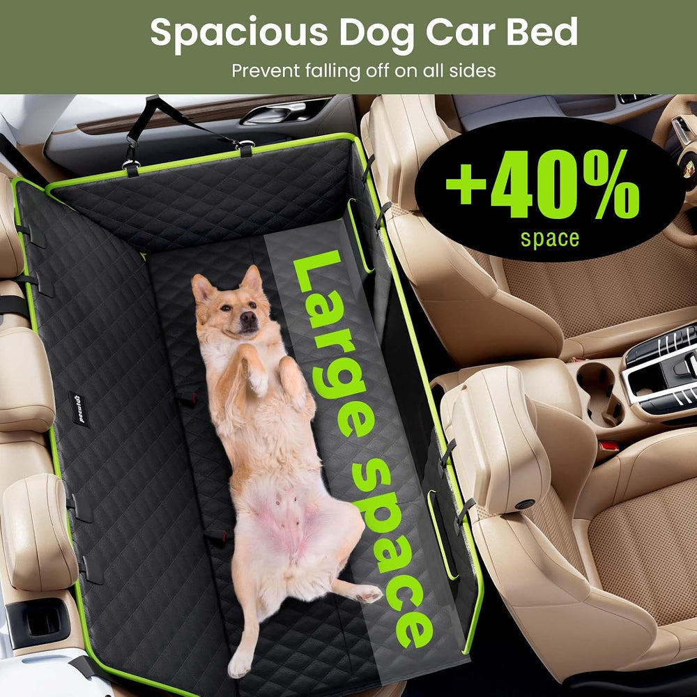 Dog Car Seat Cover for Back Seat, Waterproof Leather Fabric Back Seat Extende...