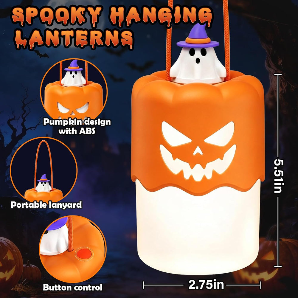 Rechargeable Halloween Pumpkin Lantern Lights LED JackoLantern with Lanyard