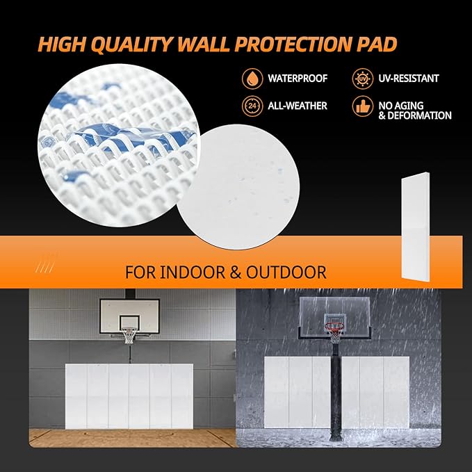PROGOAL 2"/4" Thick Foam Protection Wall Pad,Gym Basketball-Court