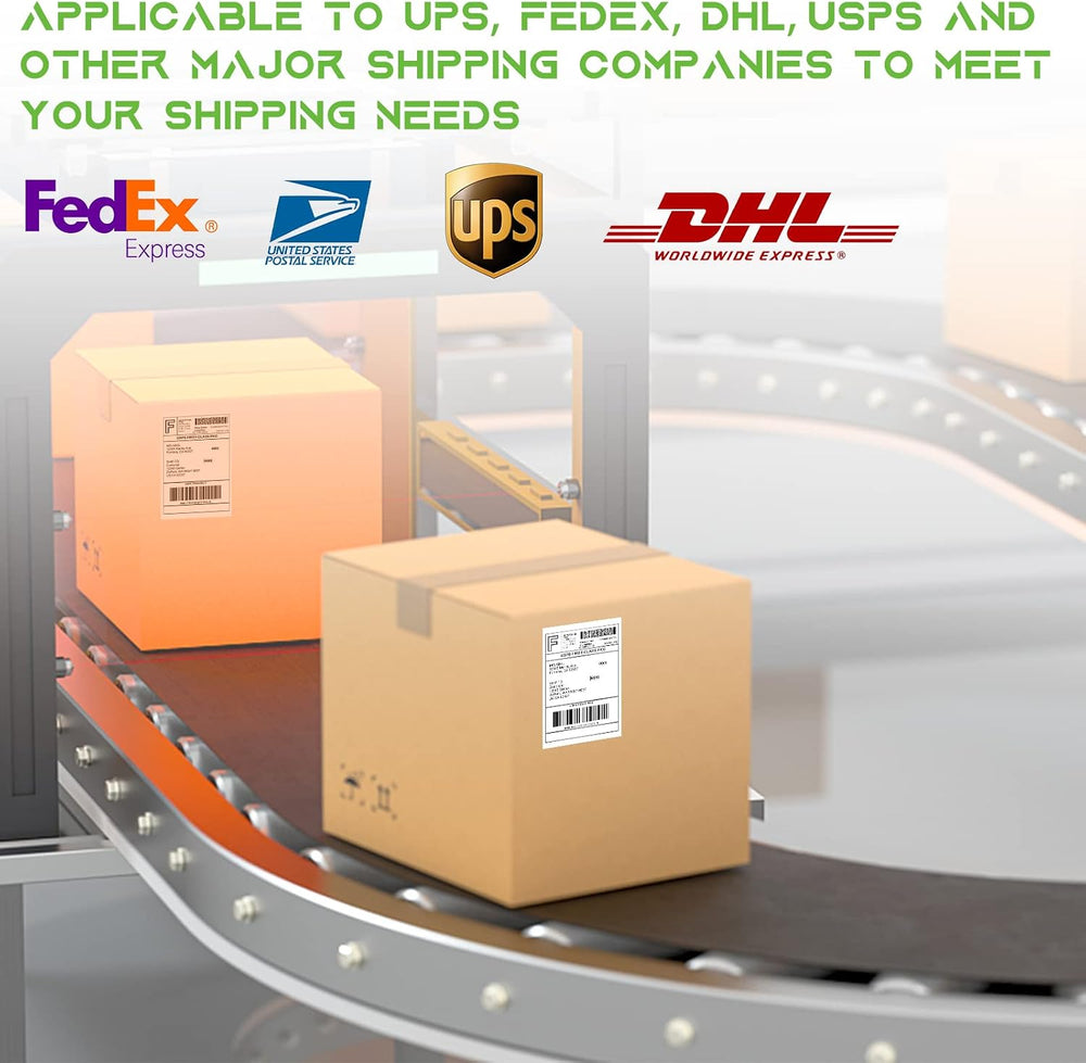 MFLABEL 4x6 Direct Thermal Shipping Labels - 10 Rolls of 450 Labels/Roll, Com...