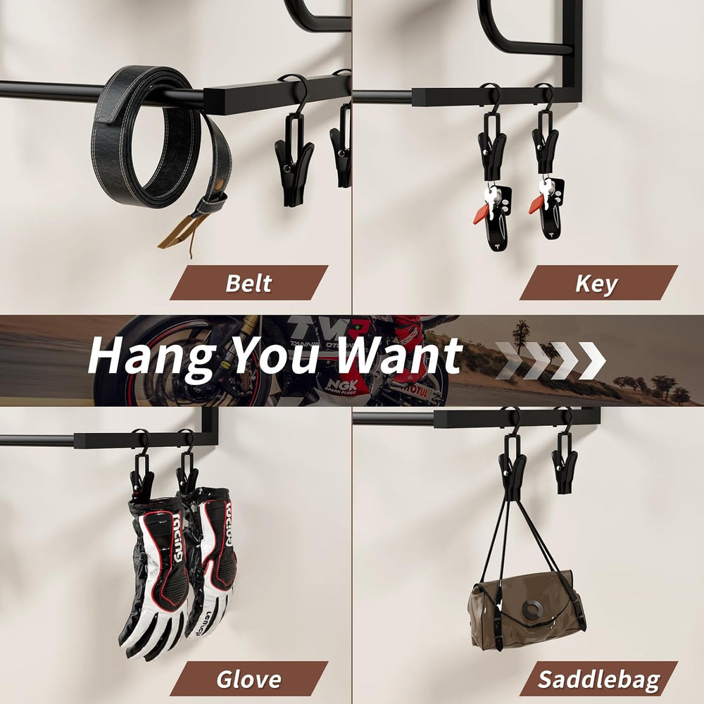 Motorcycle Helmet Holder Wall Mounted, Helmet Rack Wall Mount with Helmet Rac...