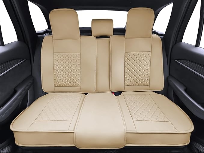 Elantrip Car Seat Cover Full Set Leather Car Seat Protector Universal fit