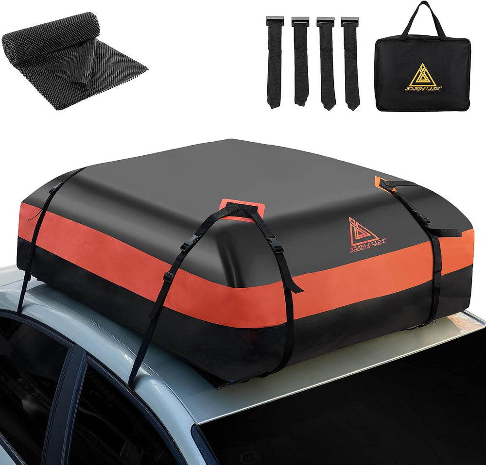 Car Rooftop Cargo Carrier Bag, 15 Cubic Feet Waterproof Heavy Duty 720D Car R...