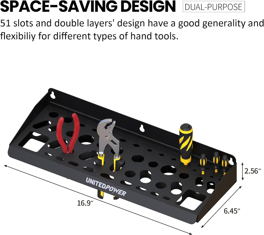 UNITEDPOWER Wall Mount Tool Storage Rack, Screwdriver Holder, Pliers Organize...