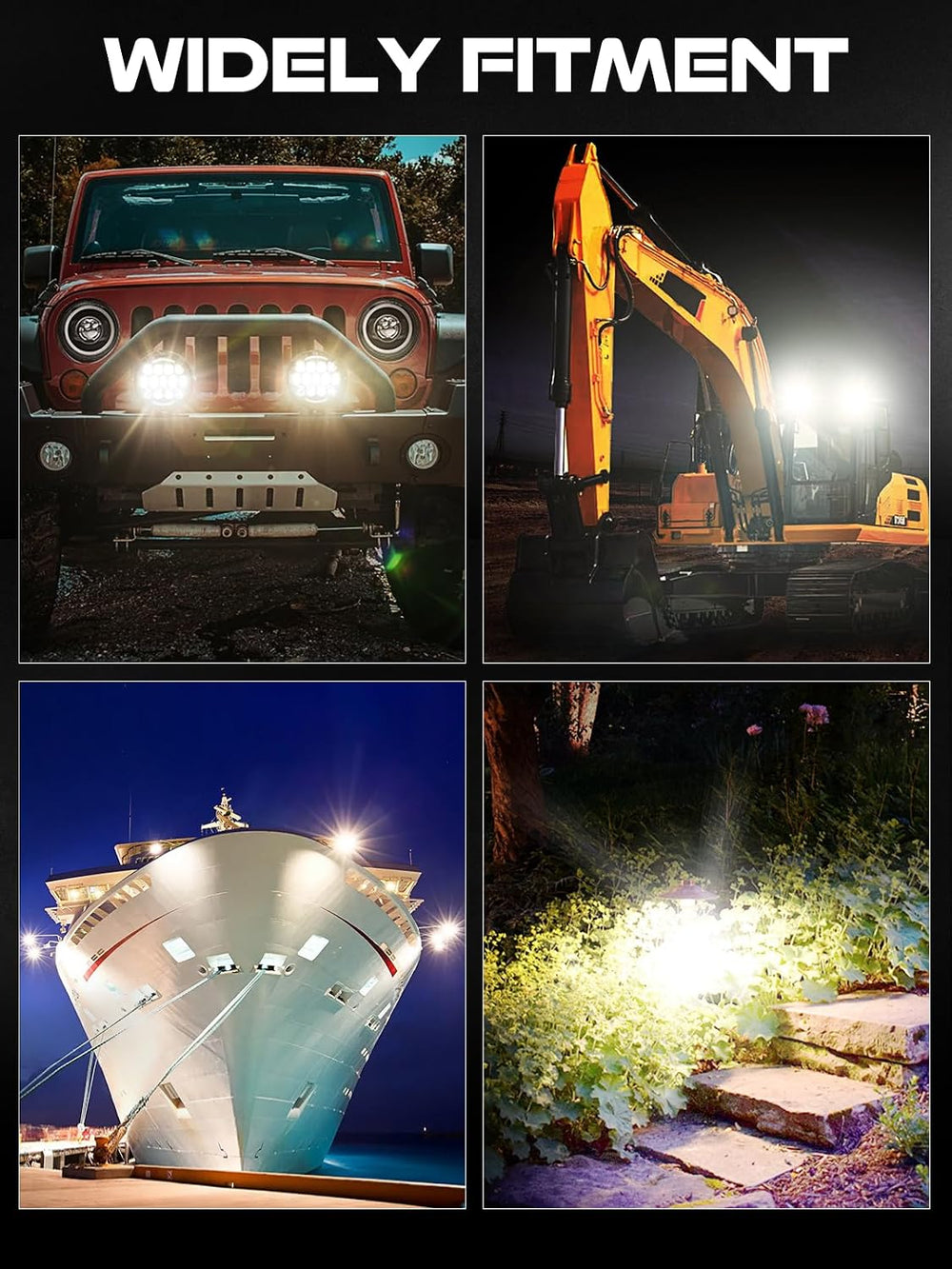AUDEXEN LED Work Lights, 7 Inch 105W Round Spot LED Pods Light Bar High/Low B...