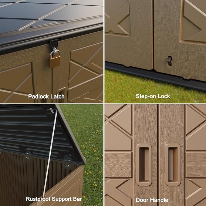 KINYING Larger Outdoor Storage Shed Weather Resistance, Resin Sheds & Out...