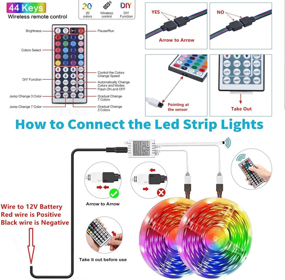 Boat Strip Lights Waterproof 32.8FT, 12v RGB Marine Pontoon Boat Lights