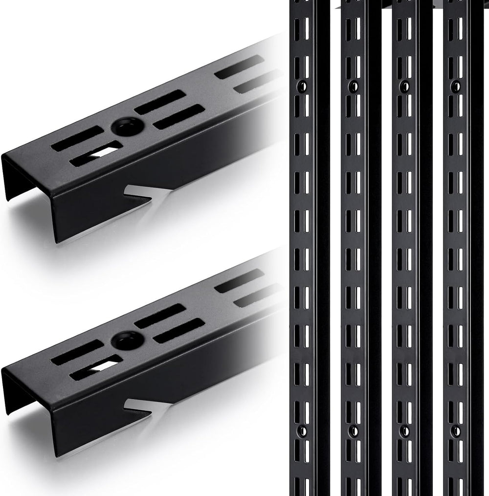 MorningRo 6 Pcs Shelf Rails Bracket Track 47.5 Inches Upright Closet System H...