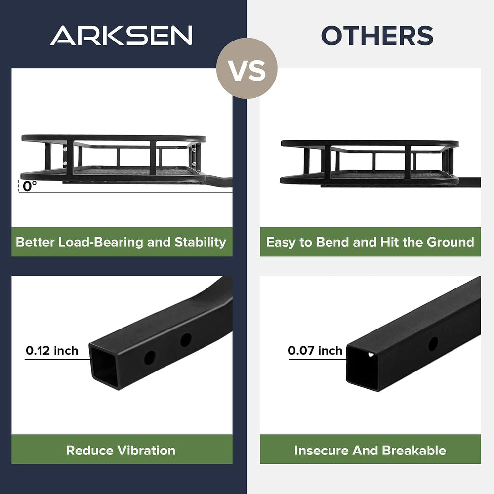ARKSEN 60 x 23 x 5.5 Inch Hitch Cargo Carrier, 500 Lbs Capacity 2'' R...