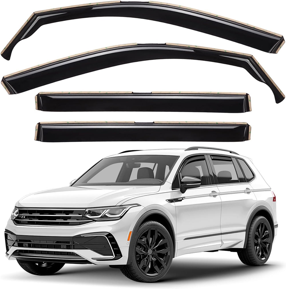 Window Deflectors Smoke Tinted In-Channel Side Window Vent Visor Deflectors R...