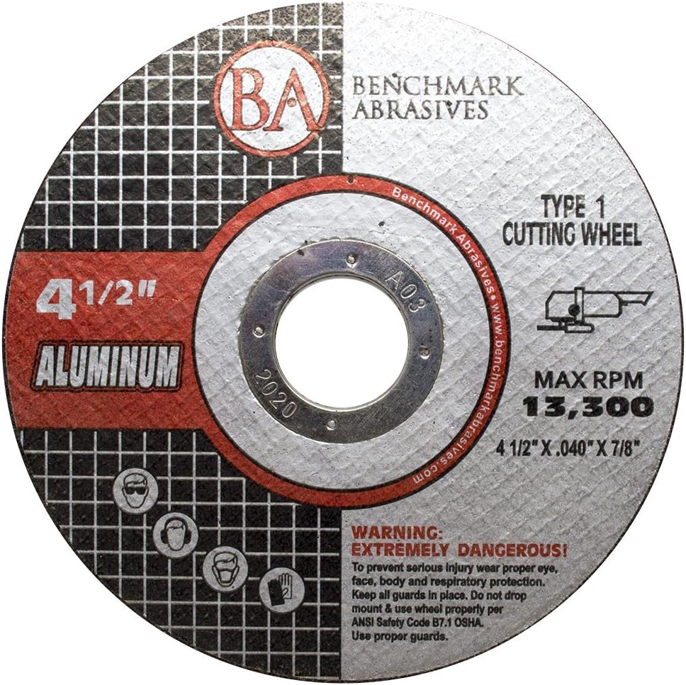 Benchmark Abrasives Grinder Cut Off Wheels 4 1/2 Inch Aluminum Oxide Thin Typ...
