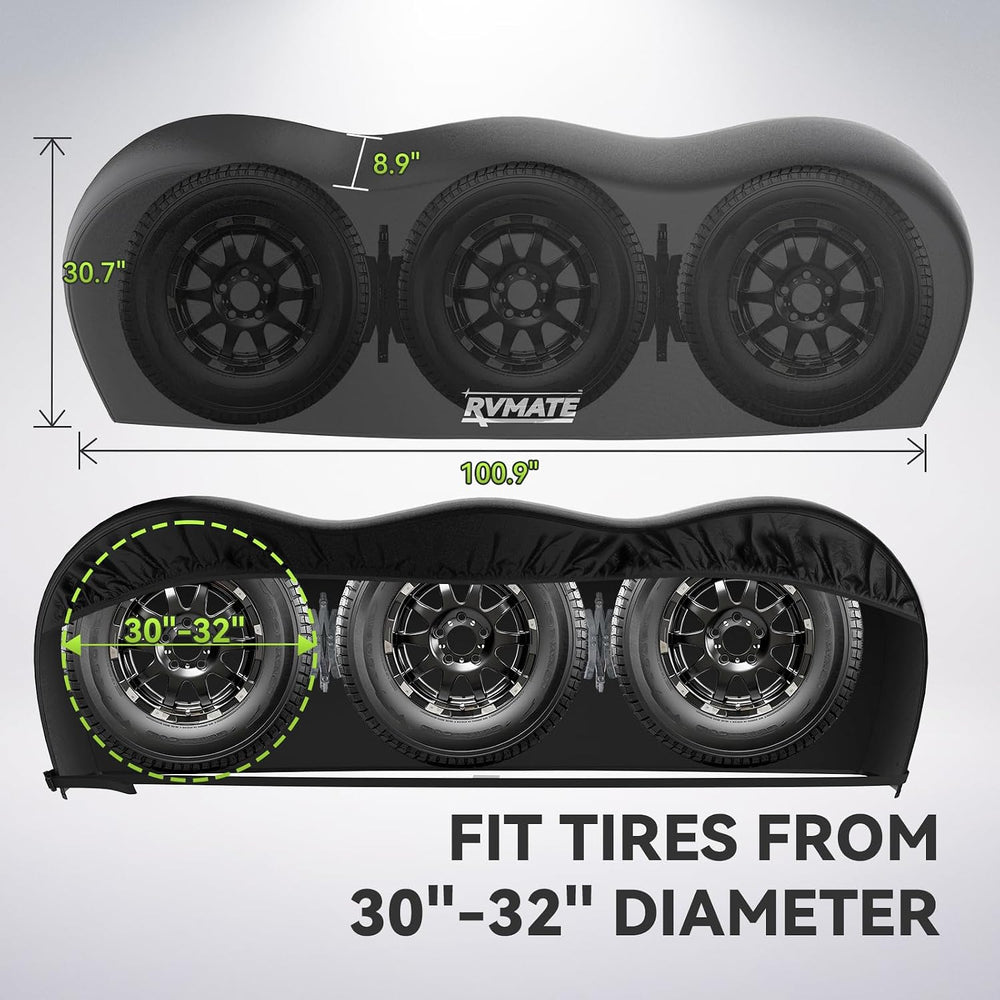 RVMATE Triple Axle Tire Covers, RV Tire Cover (2 Pack) Fits 30"-32"...