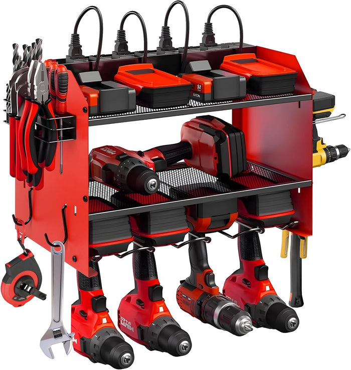 Power Tool Organizer wtih Charging Station,3 Layers Storage Rack